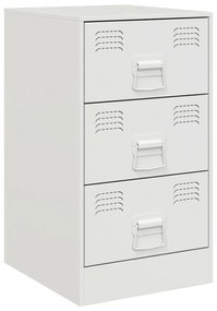 Mesas de cabeceira 2 pcs 34,5x39x62 cm aço branco