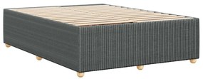 Estrutura de cama sem colchão 140x200 cm tecido cinzento-escuro