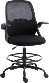 Cadeira de Secretária Ergonómica, 65 x 59 x 124 cm, Altura Regulável, Preta