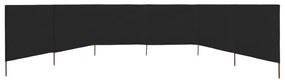 Para-vento com 6 painéis em tecido 800x160 cm preto