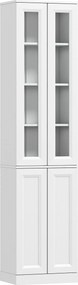 HOMCOM Móvel de Casa de Banho 6 níveis, Móvel de Arrumação com 4 Portas com Fecho Suave e Prateleiras Ajustáveis, Branco | Aosom Portugal