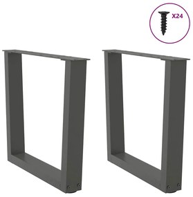 Pés para mesa de centro em forma de V, 2 peças, antracite, 50x (42-43,