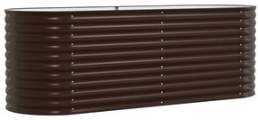 Canteiro Elevado de Jardim Castanho vidaXL 240x80x81 cm em Aço Galvani