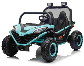 Carro elétrico para Crianças 24V 2 Lugares Buggy FASTER Rodas de EVA, Assento de couro Verde