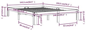 Estrutura de cama 140x190 cm pinho maciço