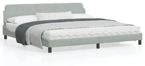 vidaXL Estrutura de cama sem colchão 200x200 cm veludo cinzento-claro