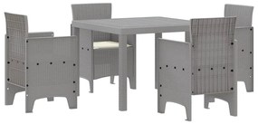Conjunto de Jantar de Jardim 5 pcs Cinzento-claro Polipropileno