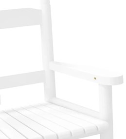 Cadeira de baloiço infantil madeira de álamo maciça branco