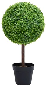 336509 vidaXL Planta artificial buxo em forma de esfera com vaso 50 cm verde