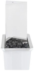 Fonte de jardim triangular com bomba 76 cm aço inoxidável