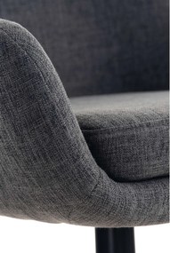 Banco de bar Grant em tecido e com estrutura de Cor Natural 55 x 99 x 46 cm Cinzento escuro