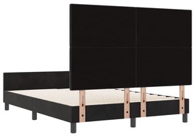 Estrutura de Cama vidaXL Preta 140x190 cm em Veludo