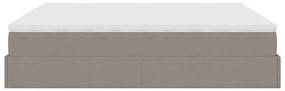 moldura de cama otomana vidaXL com tecido Taupe 180x200cm