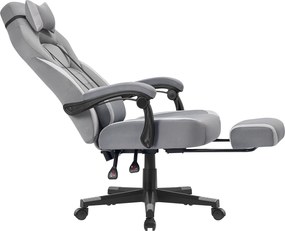 Cadeira de escritório com altura ajustável 72,4 x 69,7 x 118 - 128 cm, apoio para os pés rebatível cinzenta