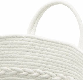 Cesto de arrumação Ø43x38 cm algodão cinzento e branco