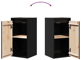 Armários de parede 2 pcs 30x30x60 cm pinho maciço preto