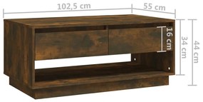 Mesa de Centro Madrid com 2 Gavetas de 102 cm - Madeira Rústica - Desi