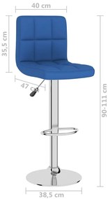 Banco de bar tecido azul