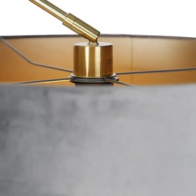 Candeeiro de pé moderno dourado abajur- cinza 50 cm - EDITOR Moderno