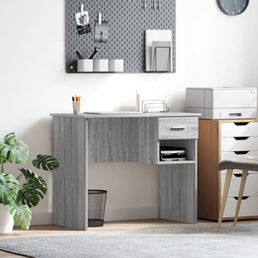 vidaXL mesa com Armazenamento Cinzento Sonoma 90x49.5x75 cm Madeira engenheirada