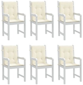 Almofadões lombares p/ cadeiras de jardim 6pcs oxford creme