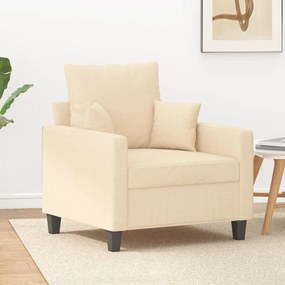 348817 vidaXL Poltrona 60 cm tecido cor creme