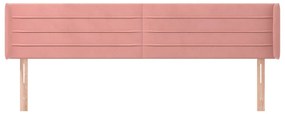 Cabeceira de cama c/ abas veludo 163x16x78/88 cm rosa