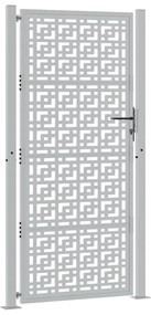 Portão de jardim 105x205 cm design cruzado de aço resistente