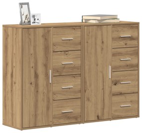 Buffets 2 pcs Carvalho Artesanal 60x31x84 cm Madeira de Engenharia