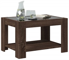 Mesa de centro c/ LEDs 73x53x45 cm derivados de madeira