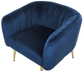 Poltrona em veludo azul escuro LACONIA Beliani