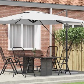 vidaXL Guarda-sol cantilever Roma areia 286x285x265 cm Alumínio