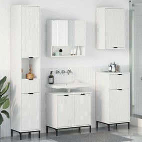 vidaXL Conjunto de Móveis para Banheiro com gaveta com porta Branco