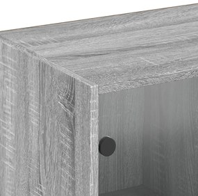 Estante c/ portas 204x37x75 cm derivados madeira cinza sonoma