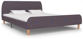 Estrutura de cama 160x200 cm tecido cinzento-acastanhado