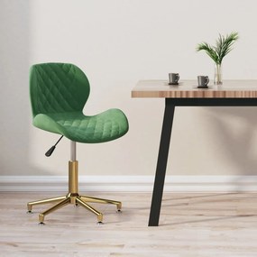 335043 vidaXL Swivel Dining Chair Dark Green Velvet