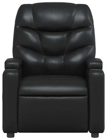 Poltrona de massagens reclinável couro artificial preto