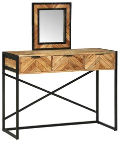 Mesa de Canto com Espelho 100x40x120 cm Madeira Sólida Acácia