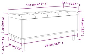 Banco arrumação 102x42x46 cm derivados madeira carvalho fumado