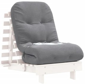Sofá-cama futon com colchão 60x206x11 cm pinho maciço branco