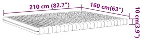 Colchão de espuma 160x210 cm 7 zonas dureza 20 ILD branco