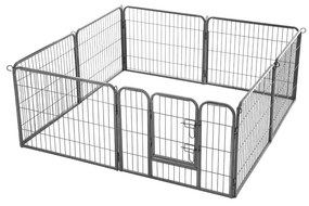 Cerca de treino para animais com 8 painéis, dobrável e portátil | FEANDREA | 240 x 80 x 60 cm | cinzento | PPK86G.
