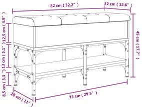 Banco sapateira 82x32x45 cm derivados madeira carvalho castanho