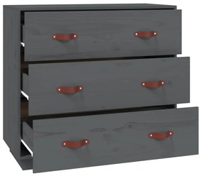 Mesa consola 80x40x75 cm madeira de pinho maciça cinza