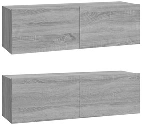 Conjunto móveis de TV 5 pcs madeira processada sonoma cinza