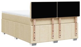 Cama com molas/colchão 160x200 cm tecido cor creme