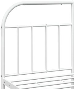 Estrutura de cama com cabeceira e pés 183x213 cm metal branco