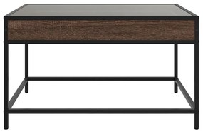 Mesa de centro luzes LED Infinity 70x50x41 cm carvalho castanho