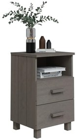 Mesa de cabeceira HAMAR 40x35x62 cm pinho maciço cinza-claro