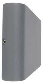 Conjunto de 2 candeeiros de parede exteriores cinza escuro 17,5 cm incl. LED - Batt Moderno